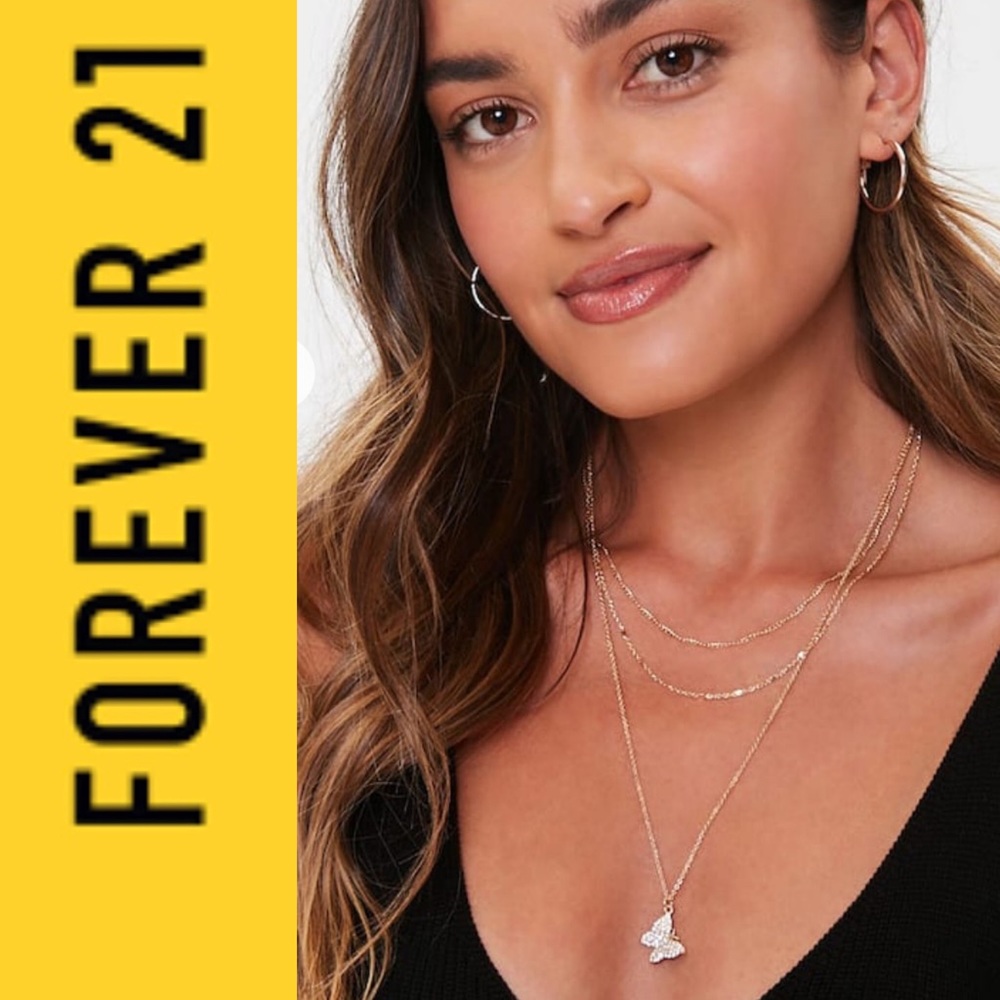 Forever 21 butterfly layered necklace